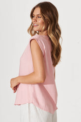 Blush Linen Blend Top